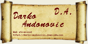 Darko Andonović vizit kartica